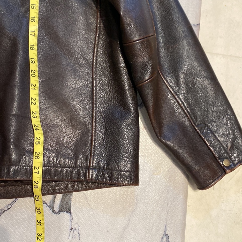 Mens Leather Y2K Bomber Jacket! Like New! Worn 1x! Quilted Liner/Pockets! XL🔥🎄 - Picture 13 of 13